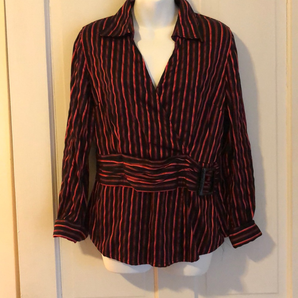 Festive Apt 9 Red & Black Peplum Top